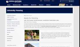 
							         Apply for Housing | Housing | Georgia Southern University								  
							    