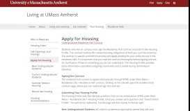 
							         Apply for Housing | Living at UMass Amherst								  
							    