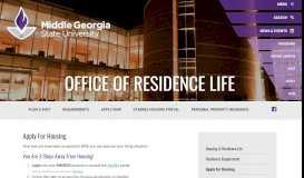 
							         Apply for Housing: Middle Georgia State University								  
							    
