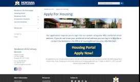 
							         Apply For Housing - Residence Life | Montana State University								  
							    