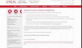 
							         Apply for Housing / Student Housing Portal | California ... - CSUN.edu								  
							    