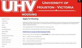 
							         Apply For Housing | University of Houston-Victoria								  
							    