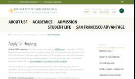 
							         Apply for Housing | University of San Francisco								  
							    