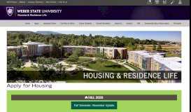 
							         Apply for Housing - Weber State University								  
							    
