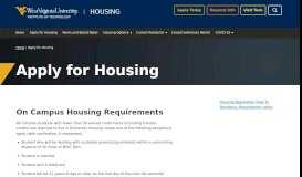 
							         Apply for Housing | WVU Tech Housing | West Virginia University ...								  
							    