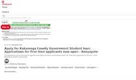 
							         Apply for Kakamega County Government Student loan ... - Pinterest								  
							    