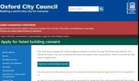 
							         Apply for listed building consent - Oxford City Council								  
							    