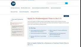 
							         Apply for Nonimmigrant Visas to the U.S. | USAGov								  
							    