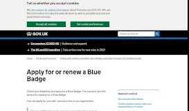 
							         Apply for or renew a Blue Badge - GOV.UK								  
							    