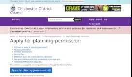 
							         Apply for planning permission: Chichester District Council								  
							    