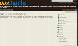 
							         Apply for Portal « Vox Charta								  
							    