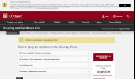 
							         Apply for residence | Housing Service | University of Ottawa								  
							    