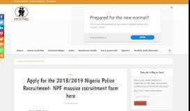 
							         Apply for the 2018/2019 Nigeria Police Recruitment- NPF massive ...								  
							    