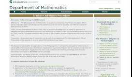 
							         Apply for the Graduate Program - Mathematics | Michigan State ...								  
							    