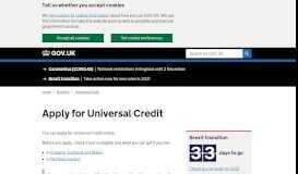 
							         Apply for Universal Credit - GOV.UK								  
							    