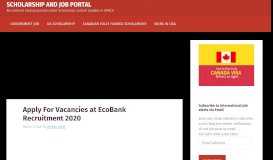 
							         Apply For Vacancies at Eco Bank Recruitment 2018 at www.ecobank ...								  
							    