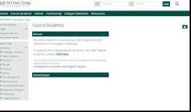 
							         Apply | Future Students | HU Portal - Huntington University								  
							    