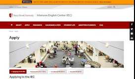 
							         Apply | Intensive English Center (IEC) - Stony Brook University								  
							    