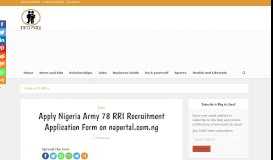 
							         Apply Nigeria Army 78 RRI Recruitment Application Form on naportal ...								  
							    