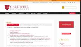 
							         Apply Now - Apply - Caldwell University, New Jersey								  
							    
