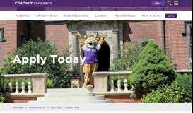 
							         Apply Now! - Apply | Chatham University, Pittsburgh, PA								  
							    