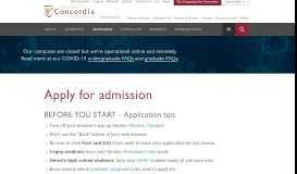 
							         Apply now - Concordia University								  
							    