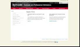 
							         Apply Now - Graduate Admissions - Rutgers University								  
							    