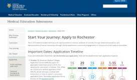 
							         Apply Now - MD Admissions - Medical Education - Education ... - URMC								  
							    