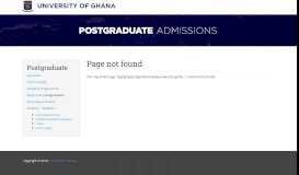 
							         Apply Now - Post Graduate Admissions | UNIVERSITY OF GHANA								  
							    