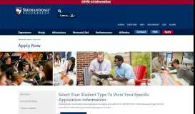
							         Apply Now | Shenandoah University | Admissions								  
							    