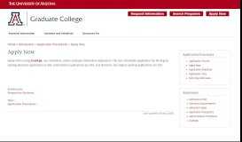 
							         Apply Now | The University of Arizona Graduate College								  
							    