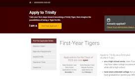 
							         Apply Now | Trinity University								  
							    