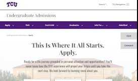 
							         Apply Now - Undergraduate Admissions - TCU Admissions - Texas ...								  
							    