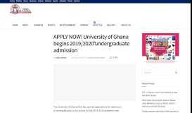 
							         APPLY NOW! University of Ghana begins 2019/2020 undergraduate ...								  
							    