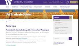 
							         Apply Now - UW Graduate School - University of Washington								  
							    