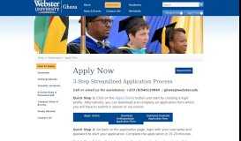 
							         Apply Now | Webster University Ghana								  
							    