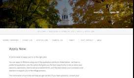
							         Apply Now - Williams admission - Williams College								  
							    