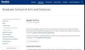 
							         Apply Online | Apply | Graduate School of Arts ... - Brandeis University								  
							    