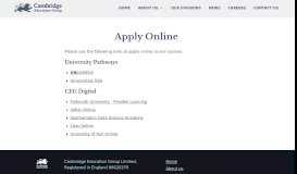 
							         Apply Online | Cambridge Education Group								  
							    