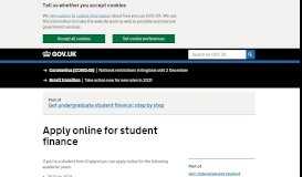 
							         Apply online for student finance - GOV.UK								  
							    