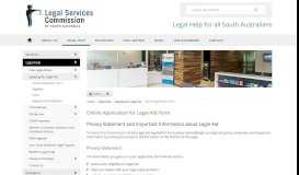 
							         Apply online - Legal Services Commission of South Australia								  
							    