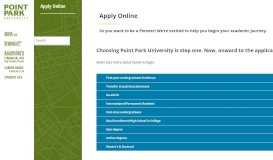 
							         Apply Online | Point Park University | Pittsburgh, PA								  
							    