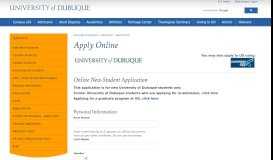 
							         Apply Online - University of Dubuque								  
							    