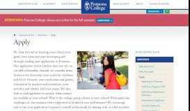 
							         Apply | Pomona College in Claremont, California - Pomona College								  
							    