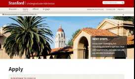 
							         Apply - Stanford Admission - Stanford University								  
							    