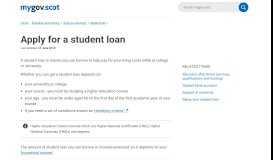 
							         Apply student loan Scotland - mygov.scot								  
							    