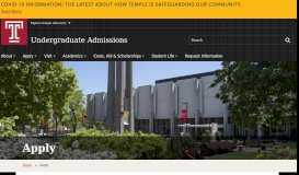 
							         Apply | Temple University Undergraduate Admissions								  
							    