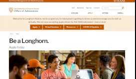 
							         Apply - Texas Admissions - The University of Texas at Austin								  
							    