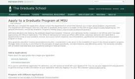 
							         Apply to a Graduate Program at MSU | The Graduate School								  
							    