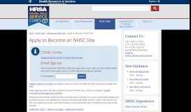 
							         Apply to Become an NHSC Site | NHSC								  
							    